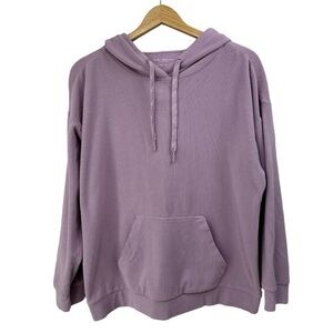 Marc New York Lavender Pink Ribbed Long Sleeve Hoodie, XL